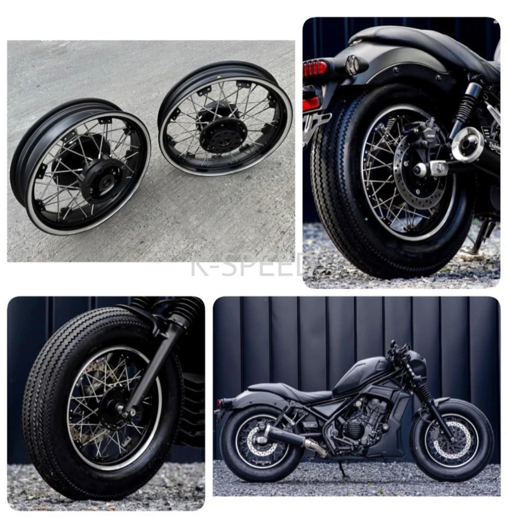 K-SPEED-RB0188 スポークホイール for Rebel 250~500 - DOPE