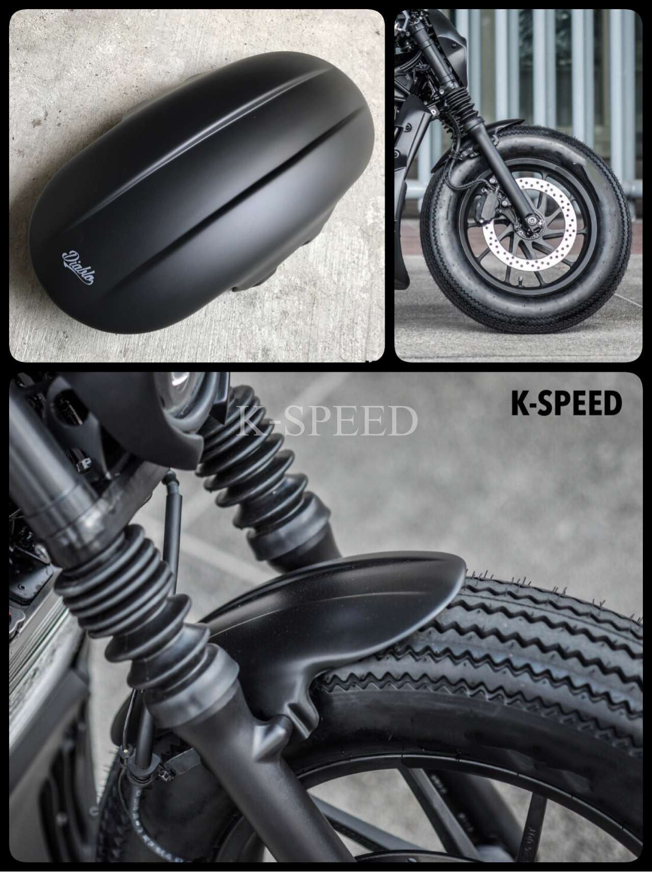 K-SPEED-RB0016 フロントフェンダー for Rebel250~500 - DOPE